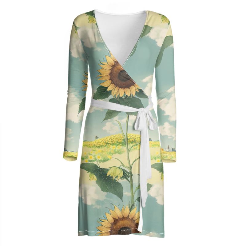 Sunflower wrap dress online