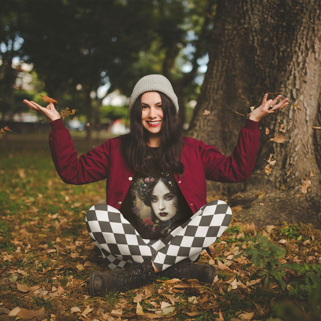 Monochrome Harlequin High Waisted Leggings