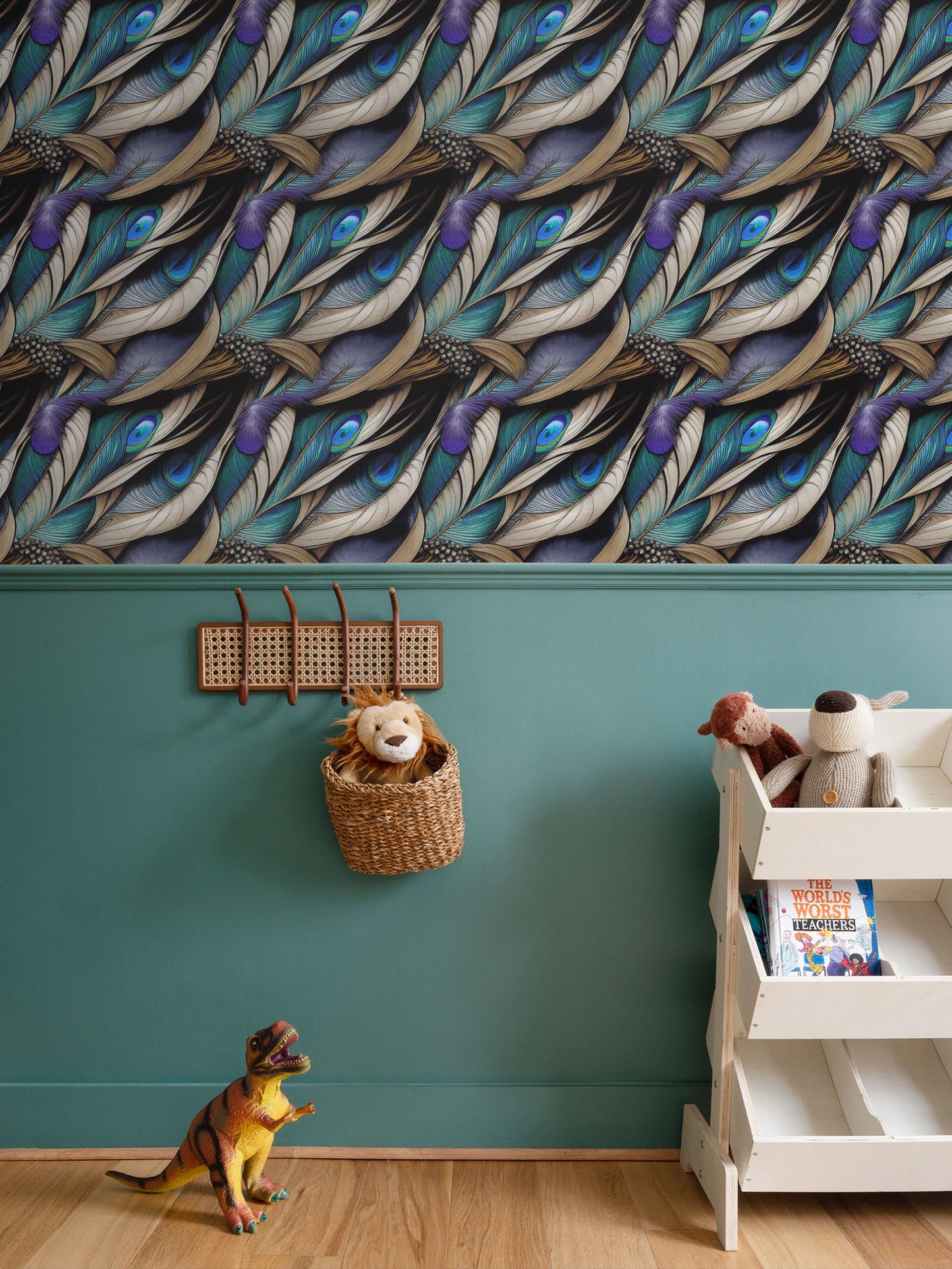 Peacock Feathers Repeat Pattern Wallpaper