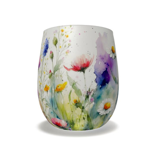 Meadow Flowers Water Glass