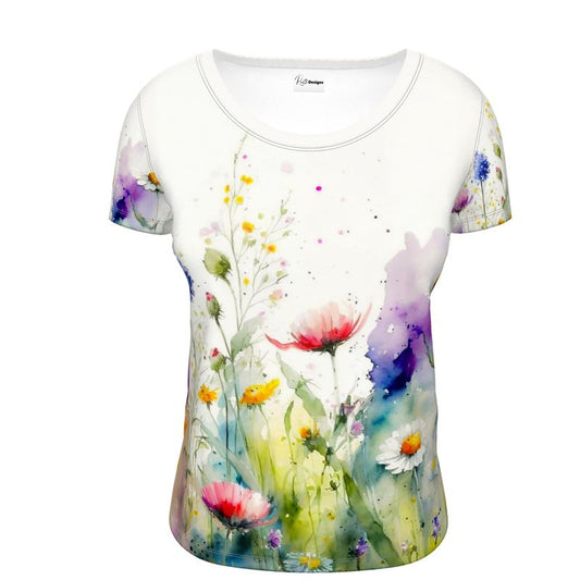 Meadow Flowers Ladies Scoop Neck T Shirt