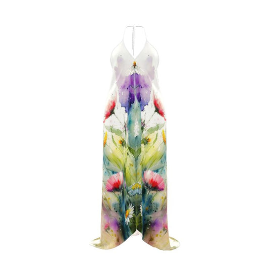 Meadow Flowers Halterneck Backless Dress