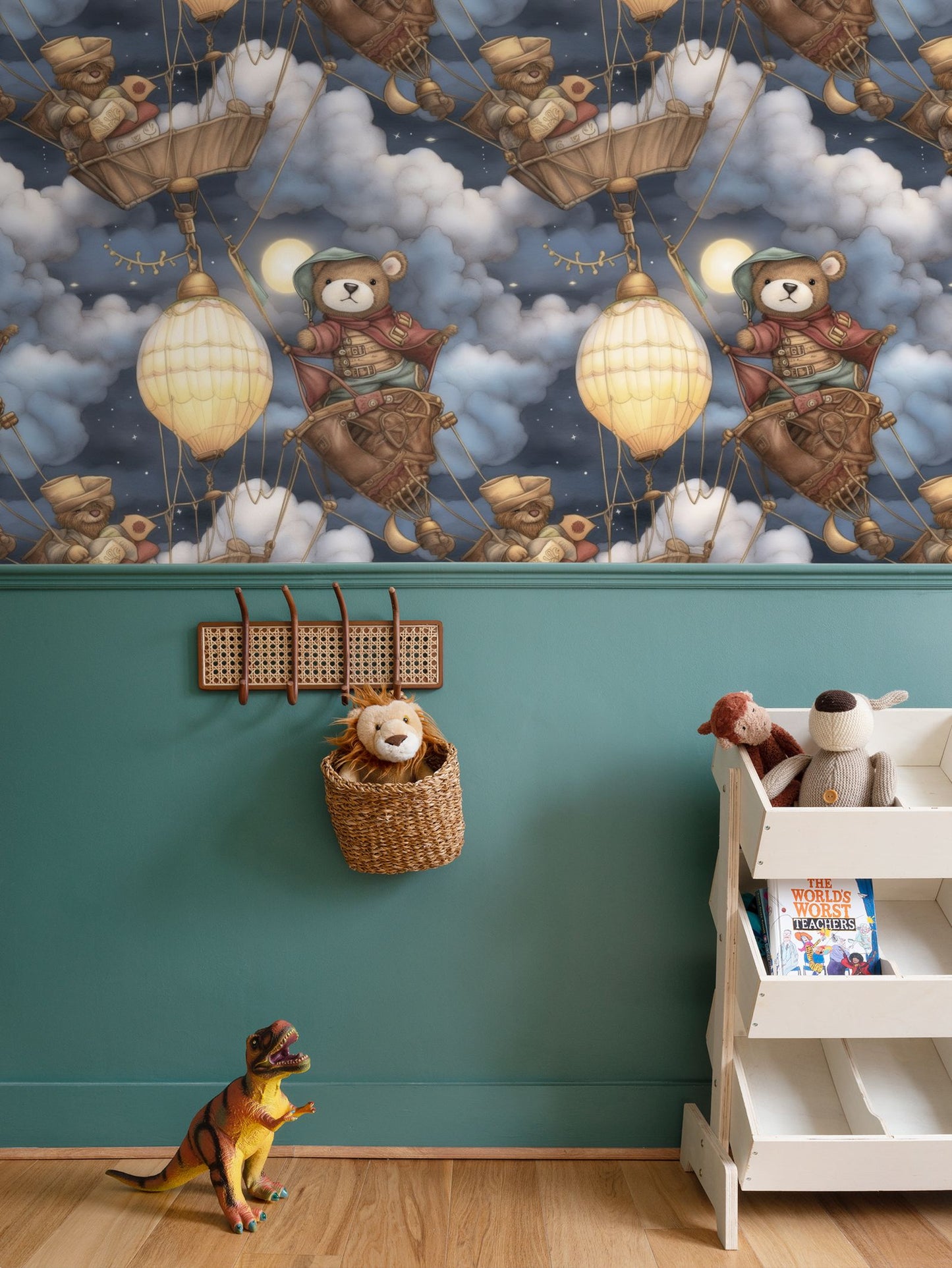 Pirate Teddies Skyward Bound Repeat Pattern Wallpaper