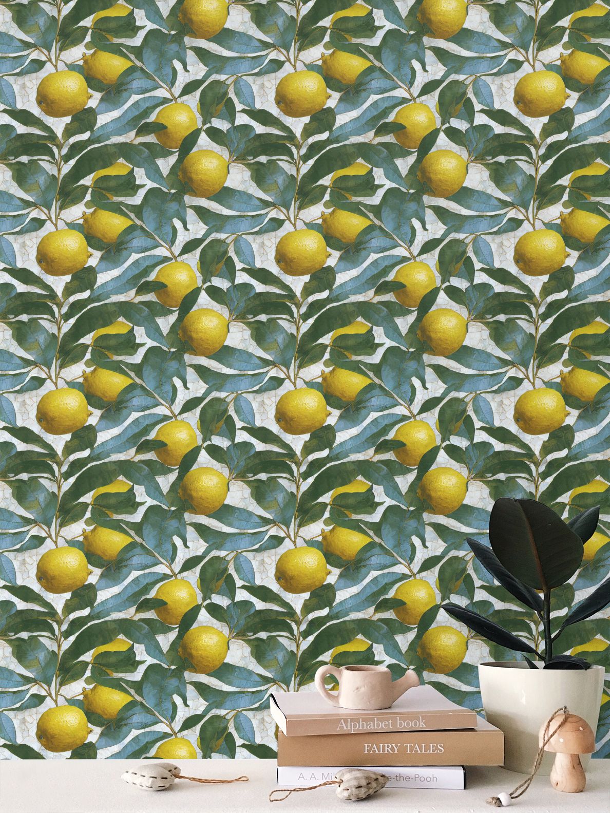 Lemon Grove Mosaic Repeat Pattern Wallpaper