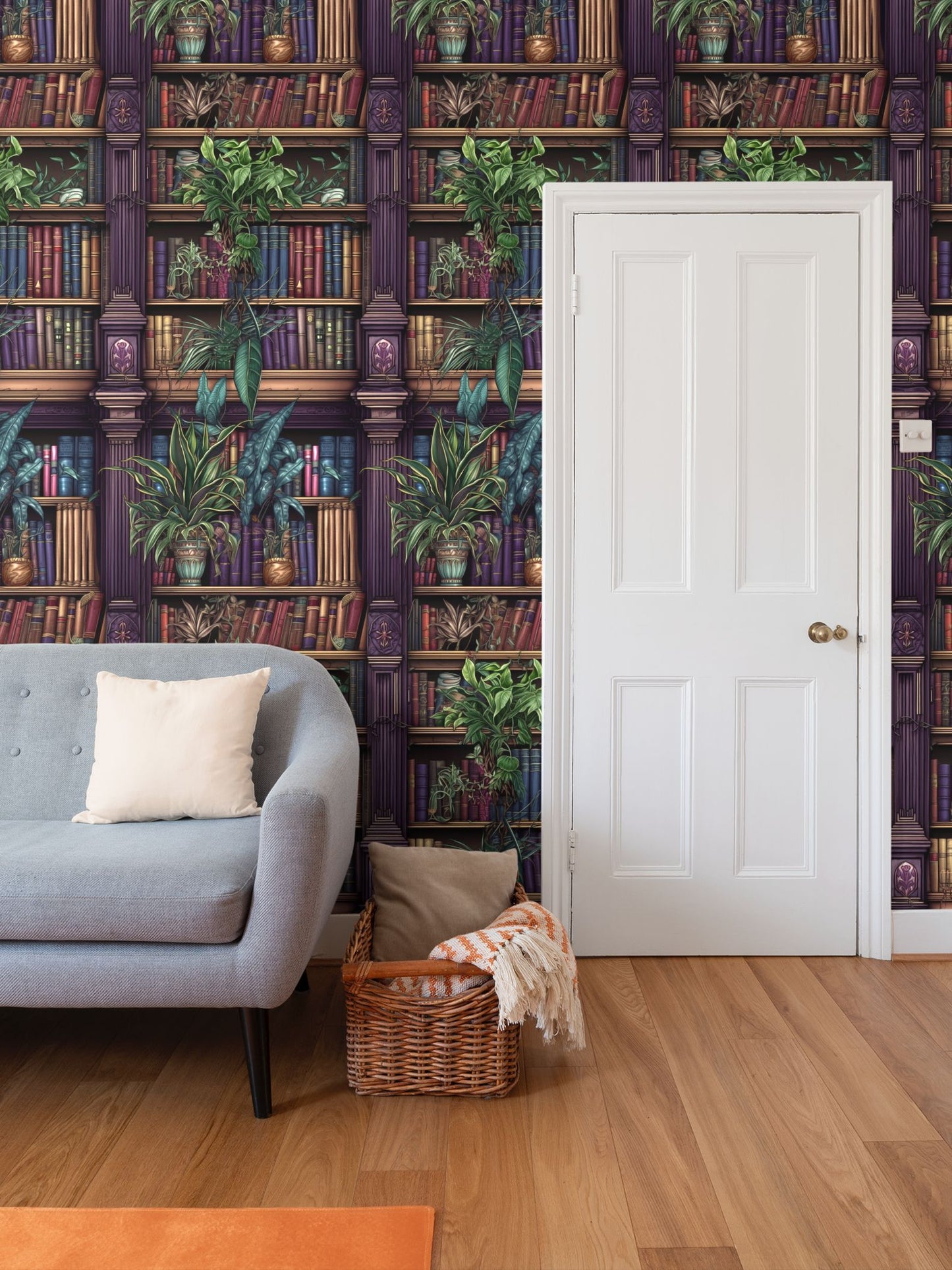 Library Bookcase Repeat Pattern Wallpaper