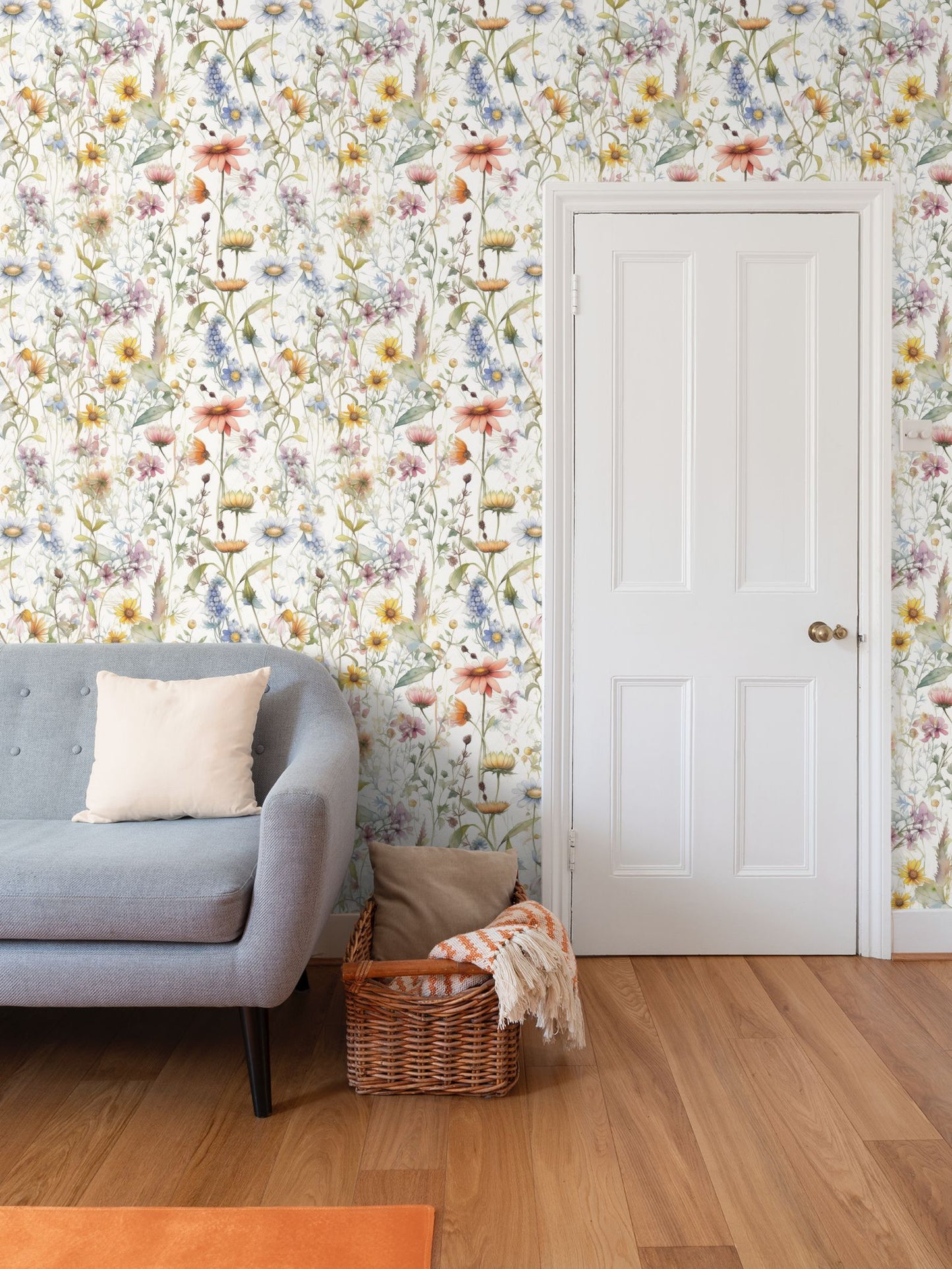 Whispering Meadow Blossom Repeat Pattern Wallpaper