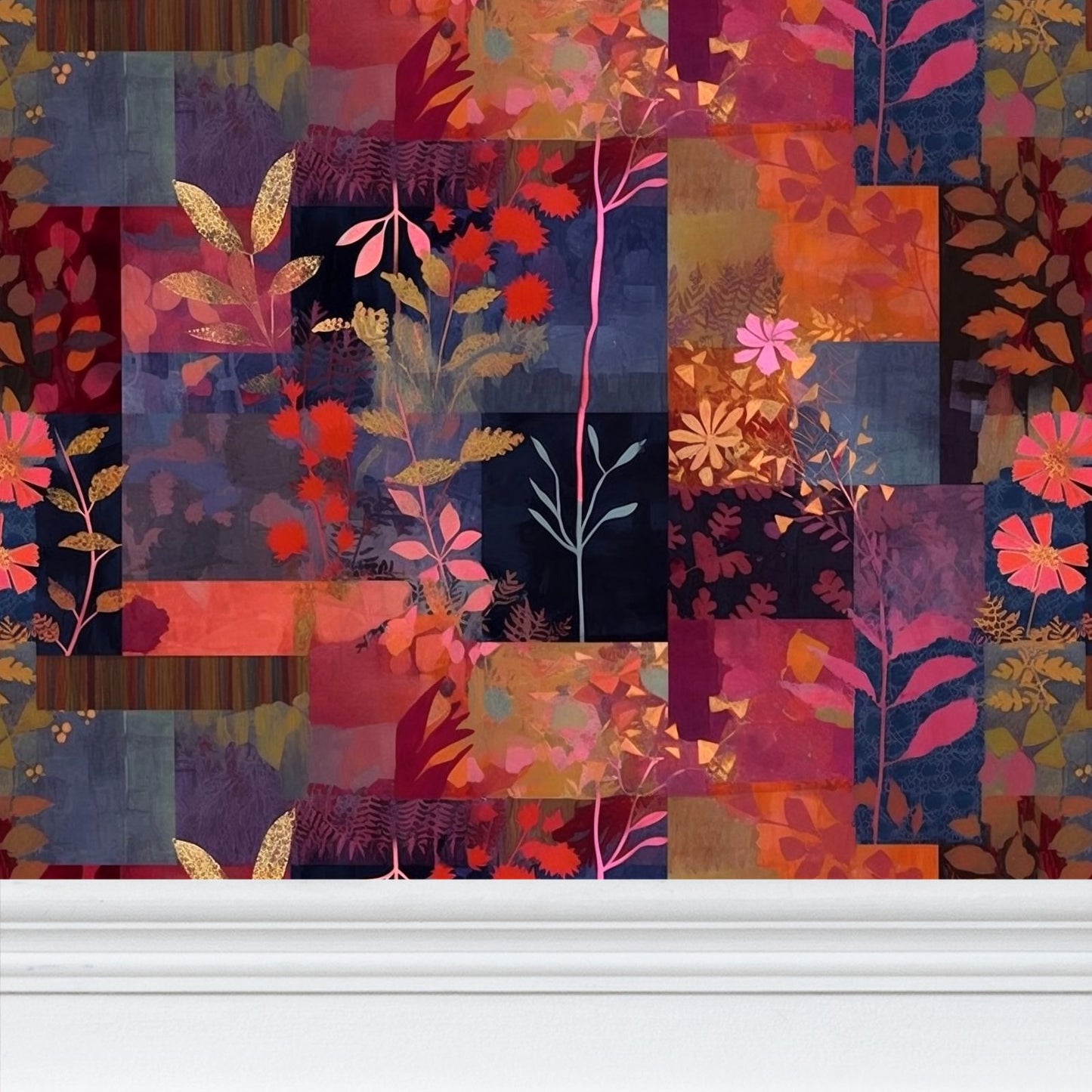 Patchwork Delight Tapestry Repeat Pattern Wallpaper