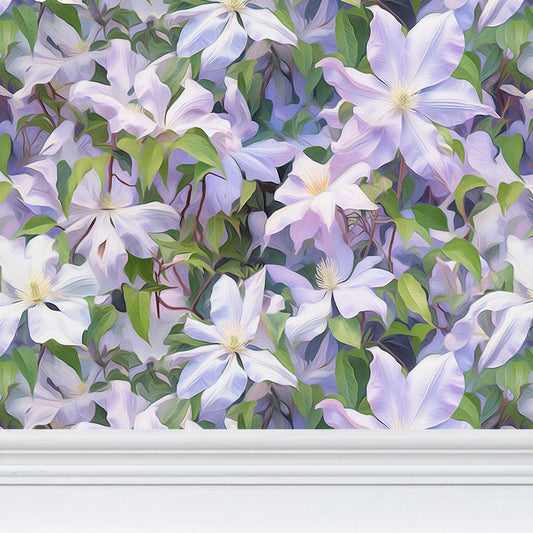 Climbing Clematis Dream Repeat Pattern Wallpaper