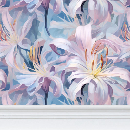 Springtime Lily Repeat Pattern Wallpaper