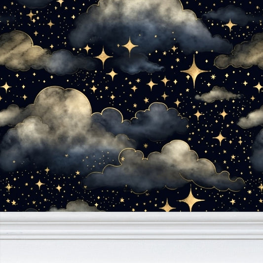 Starry Night Repeat Pattern Wallpaper