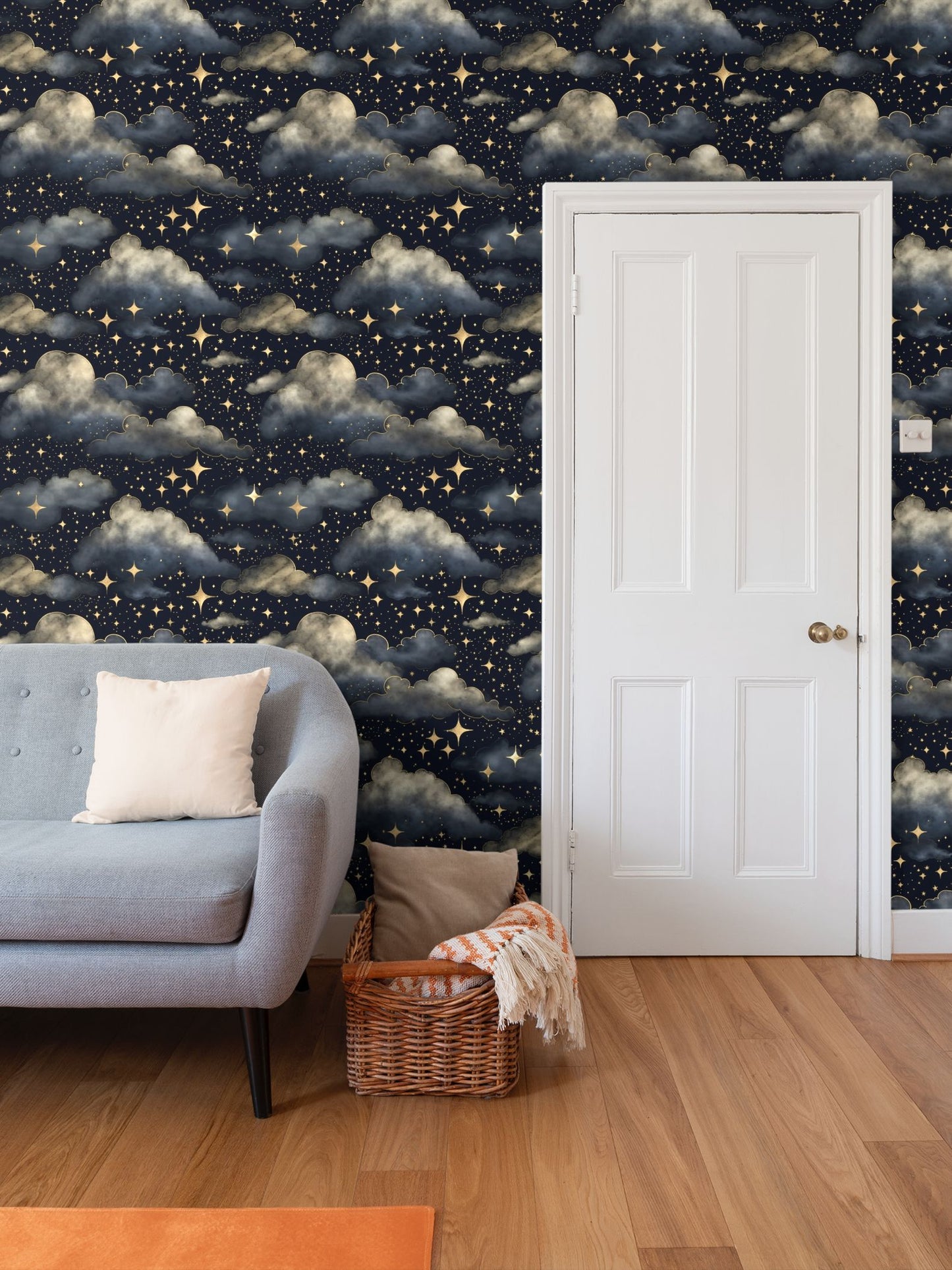 Starry Night Repeat Pattern Wallpaper