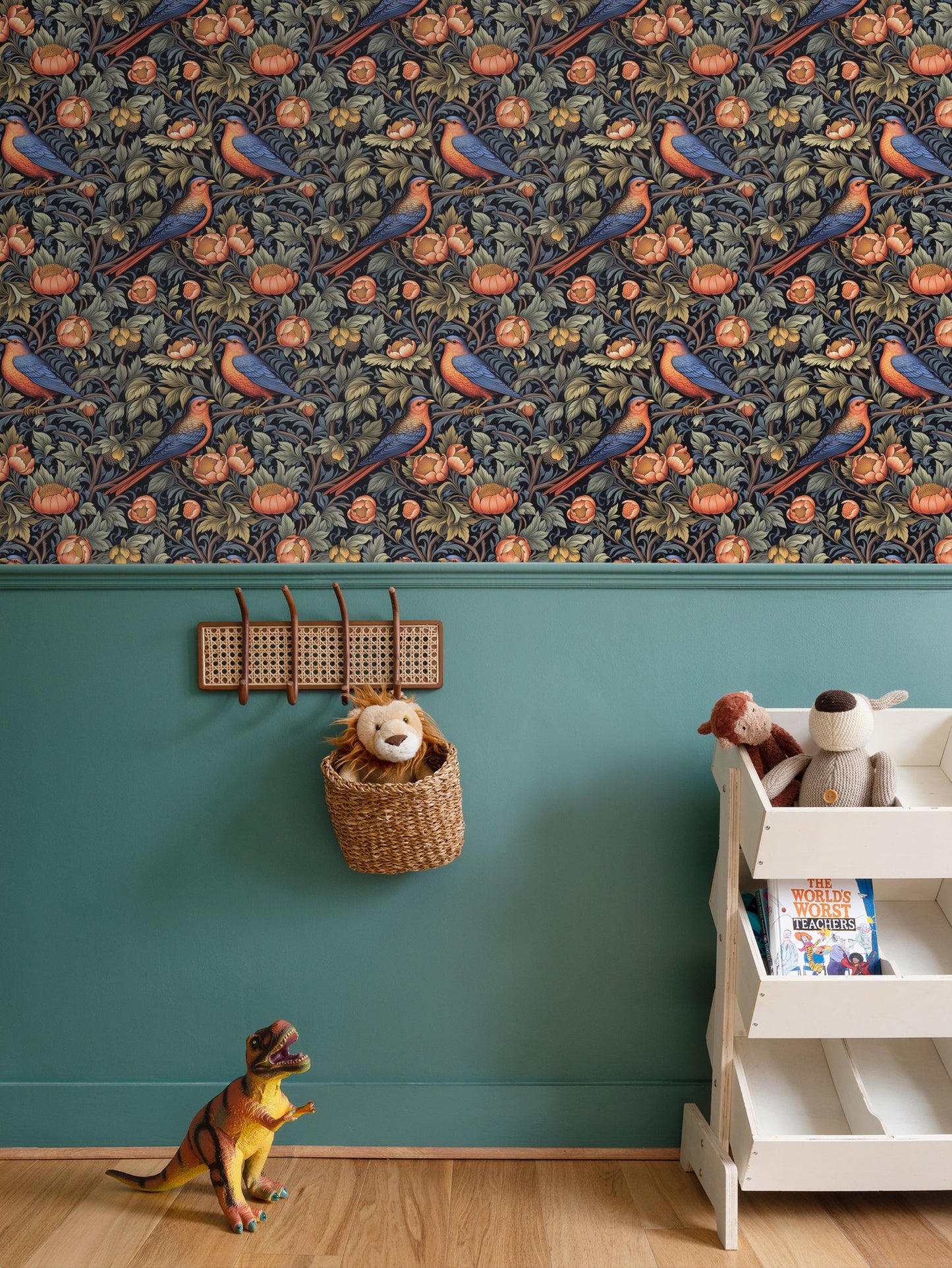 Bluebird Orchard Repeat Pattern Wallpaper