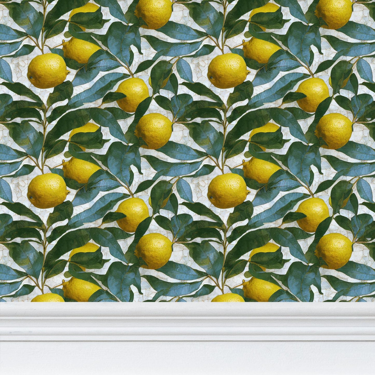 Lemon Grove Mosaic Repeat Pattern Wallpaper