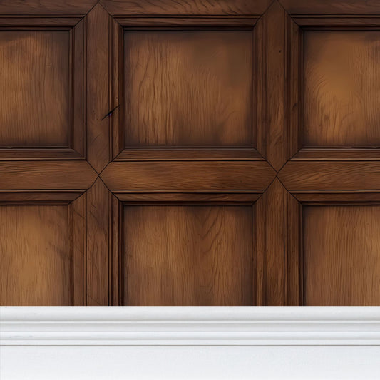 Windsor Manor Wood Panelling Effect Repeat Pattern Wallpaper