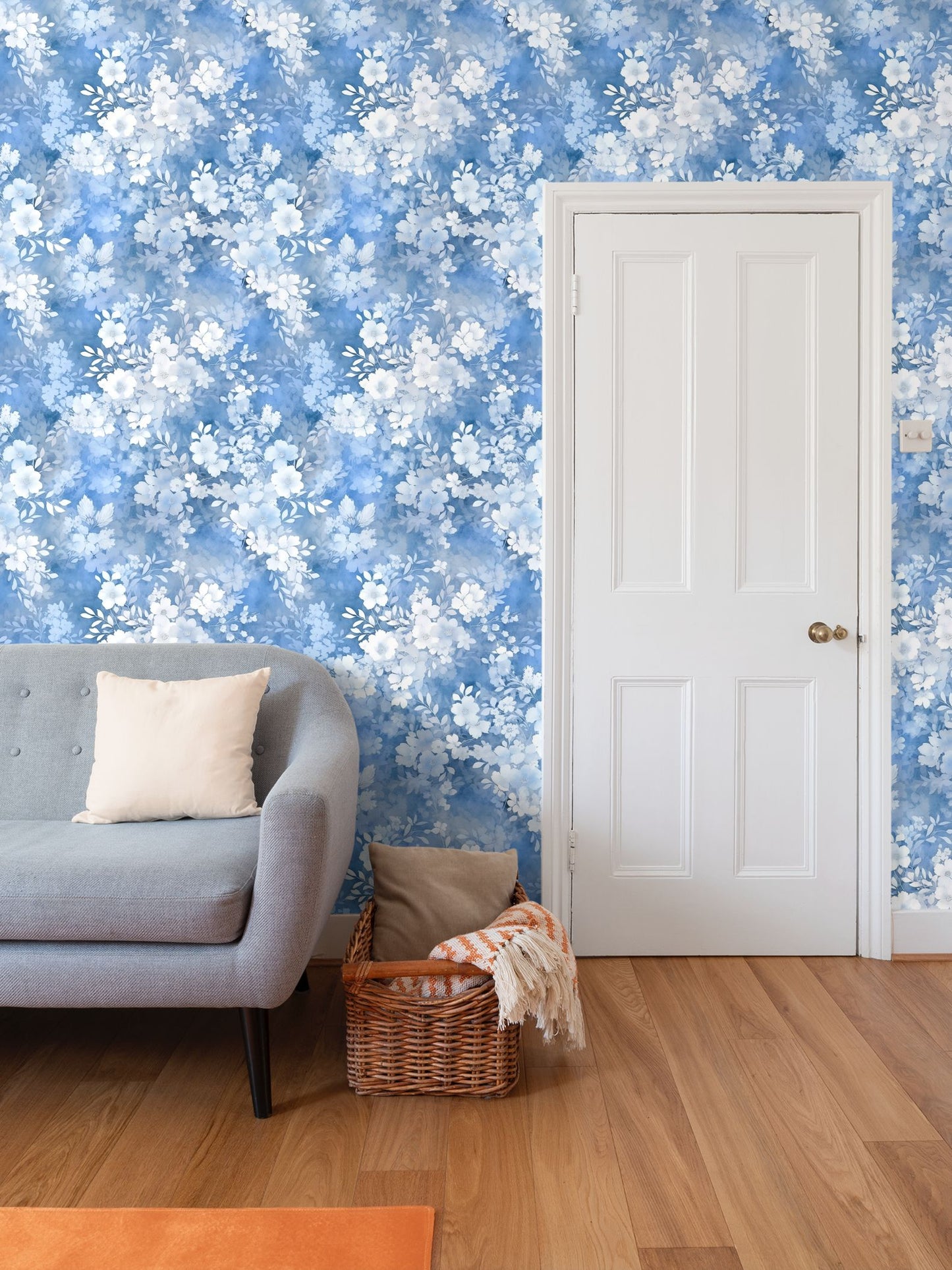 Serene Layers Floral Repeat Pattern Wallpaper