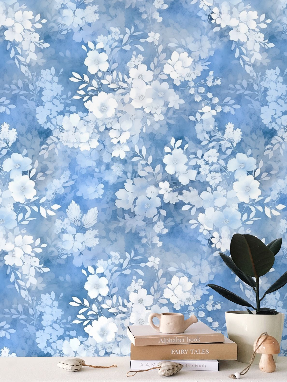 Serene Layers Floral Repeat Pattern Wallpaper