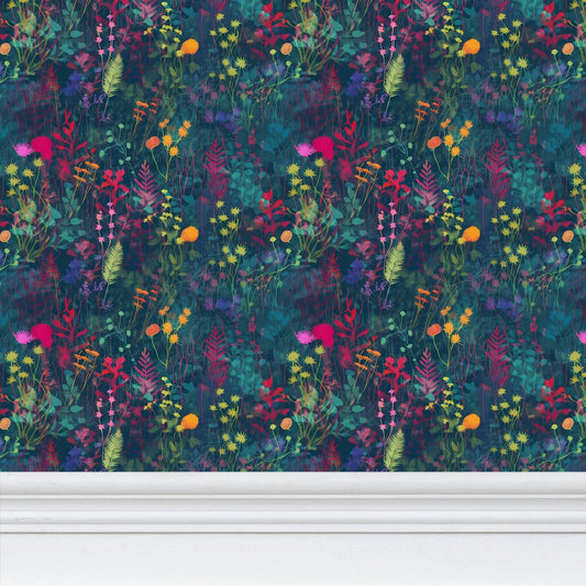 Blooming Meadow Repeat Pattern Wallpaper
