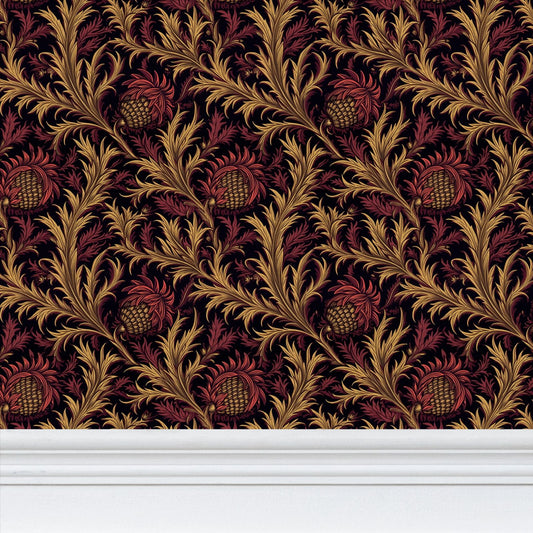 Thistle and Hive Repeat Pattern Wallpaper