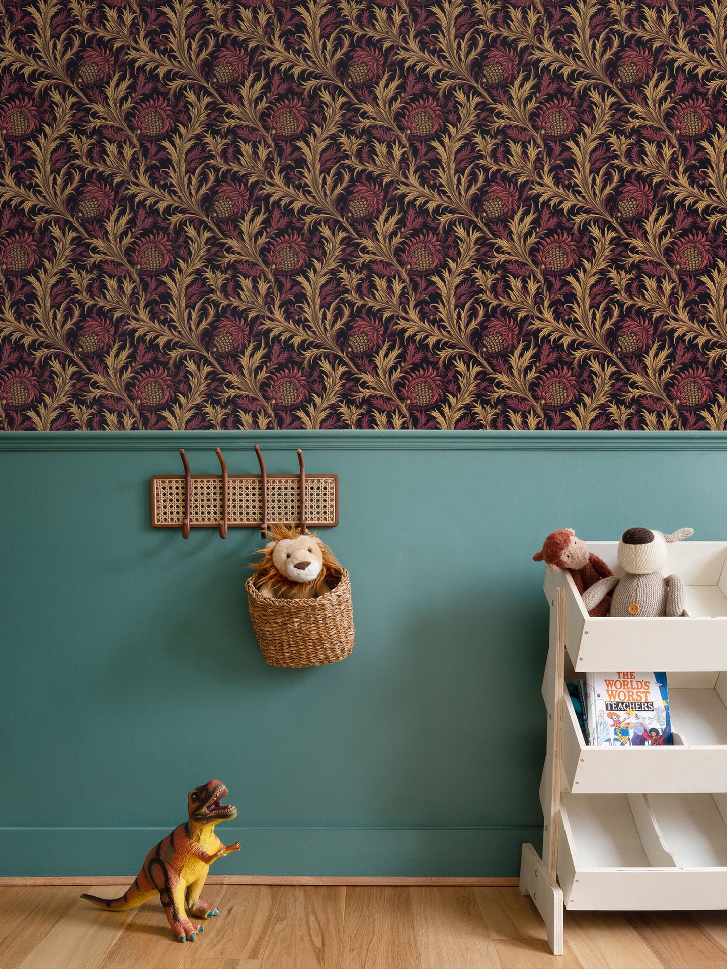 Thistle and Hive Repeat Pattern Wallpaper