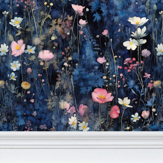 Serene Meadow Repeat Pattern Wallpaper