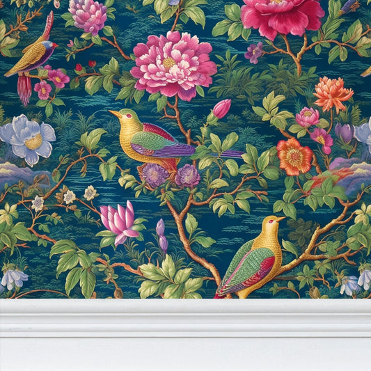 Jade Water Gardens Repeat Pattern Wallpaper