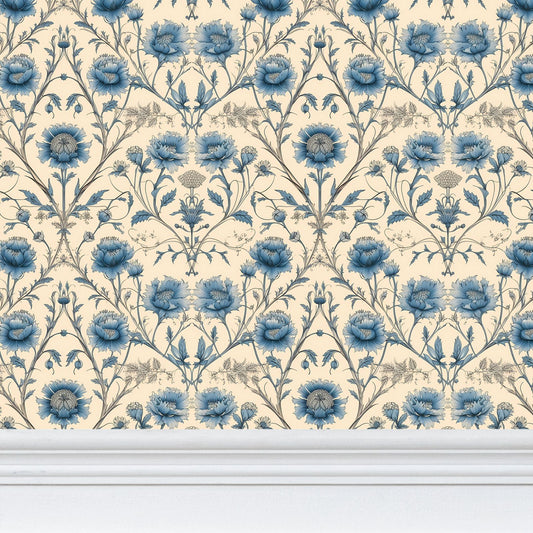 Cornflower Cottage Repeat Pattern Wallpaper