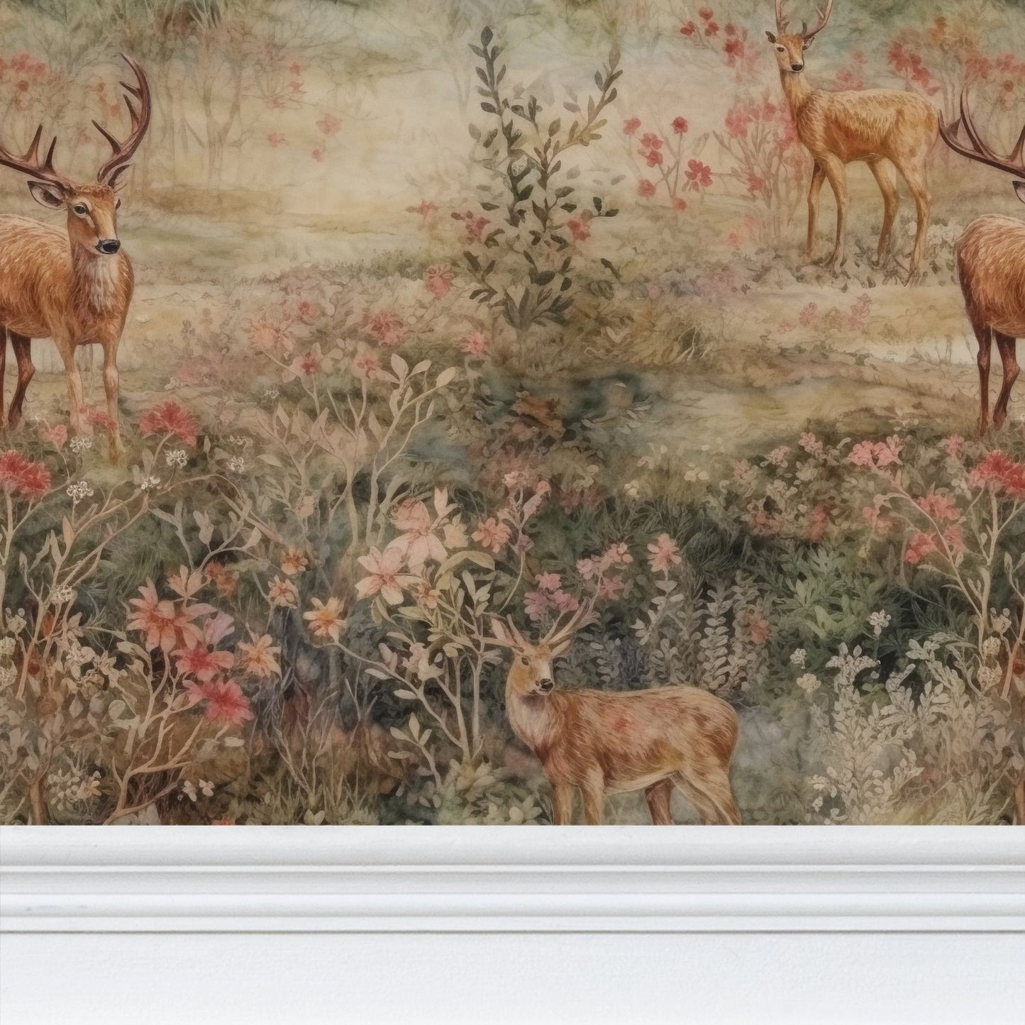 Pastoral Charm Repeat Pattern Wallpaper