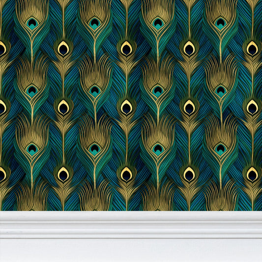 Deco Plume Repeat Pattern Wallpaper