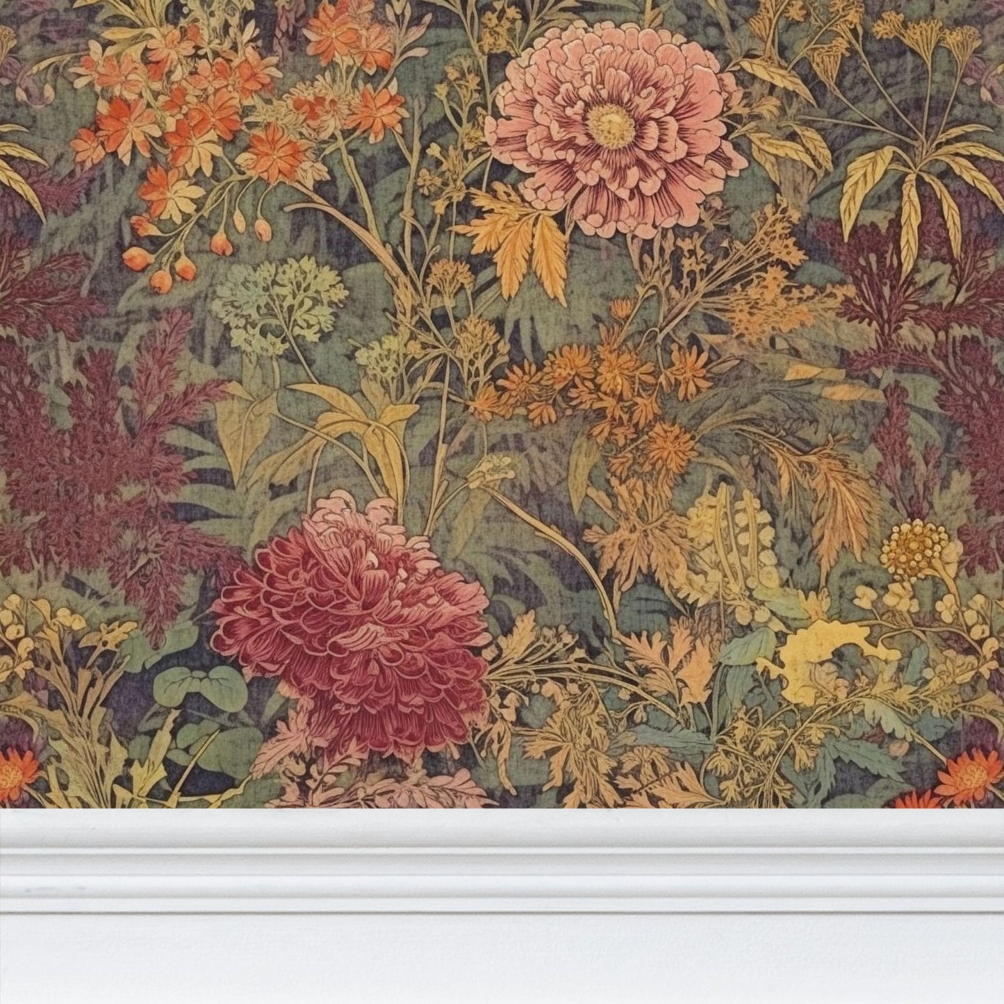 Autumnal Heirloom Repeat Pattern Wallpaper