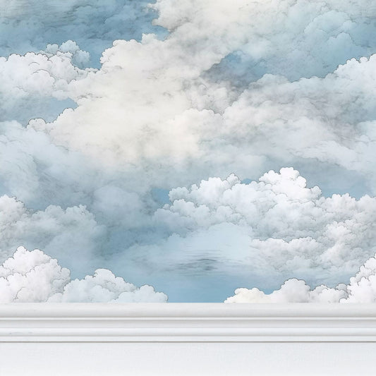 Soft Clouds Repeat Pattern Wallpaper