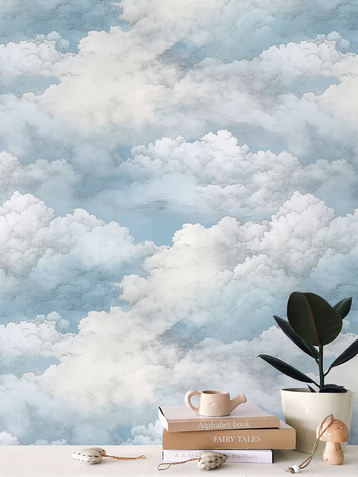 Soft Clouds Repeat Pattern Wallpaper