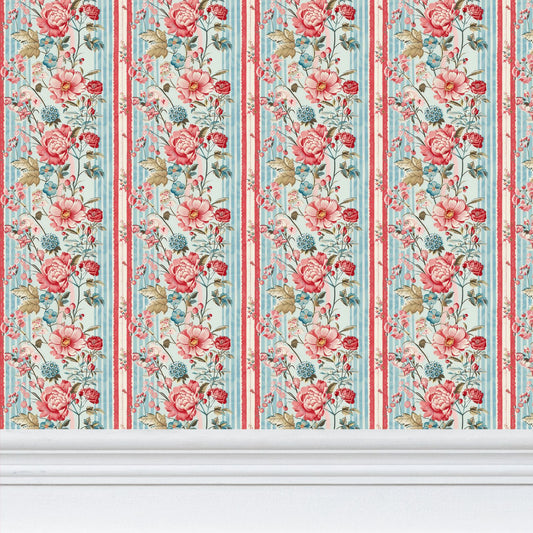 Blossoming Nostalgia Repeat Pattern Wallpaper