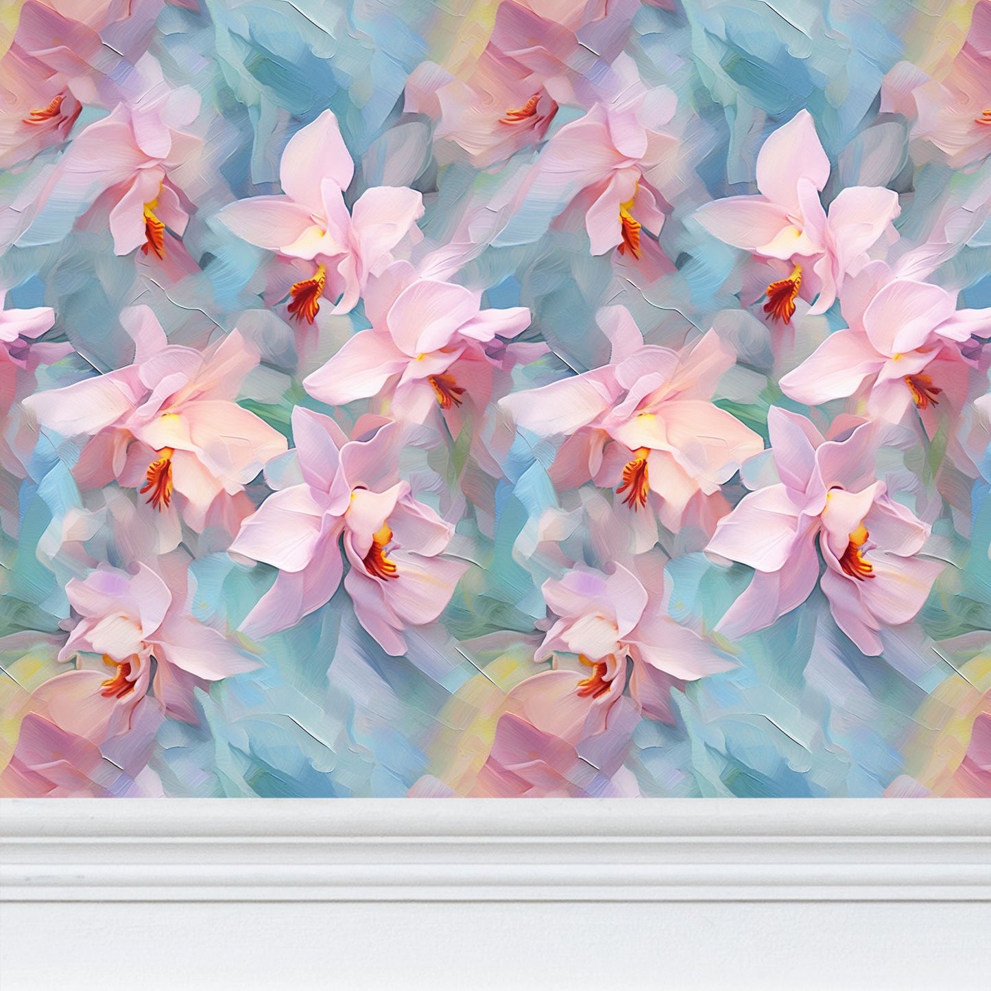 Pastel Orchid Dream Repeat Pattern Wallpaper