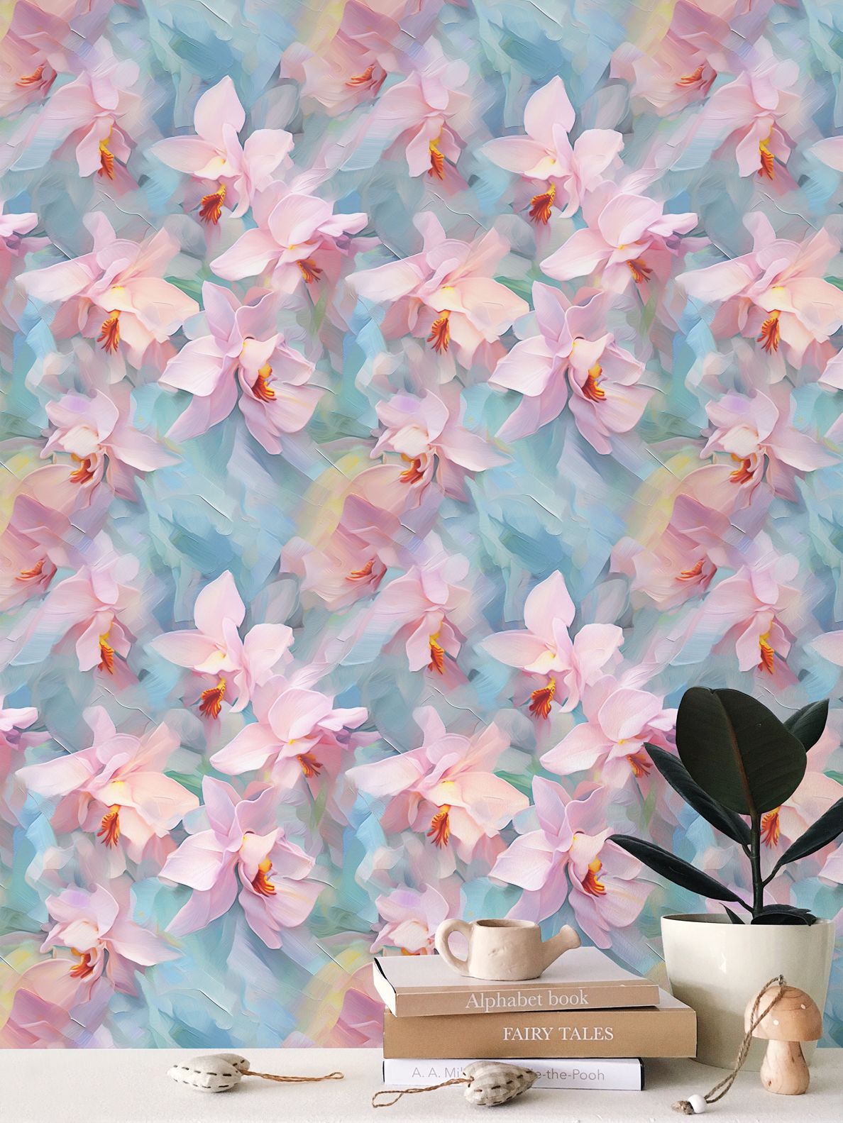 Pastel Orchid Dream Repeat Pattern Wallpaper