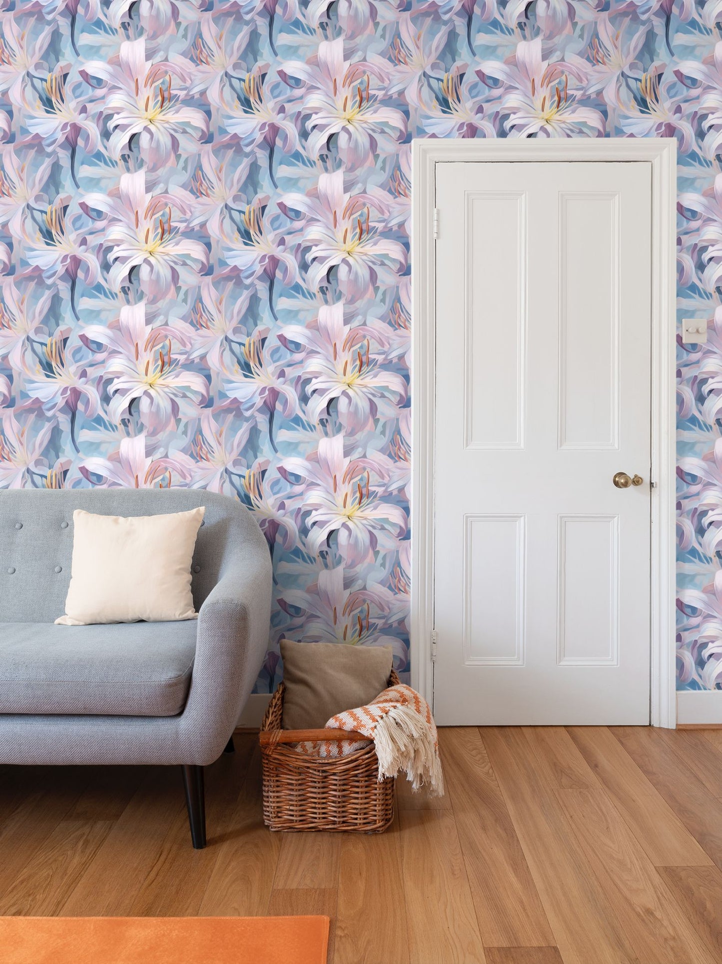 Springtime Lily Repeat Pattern Wallpaper