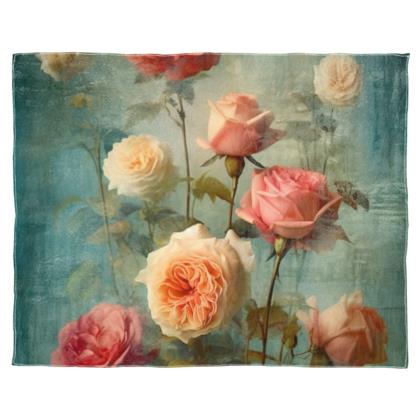 Vintage Rose Reverie Scarf, Wrap of Shawl