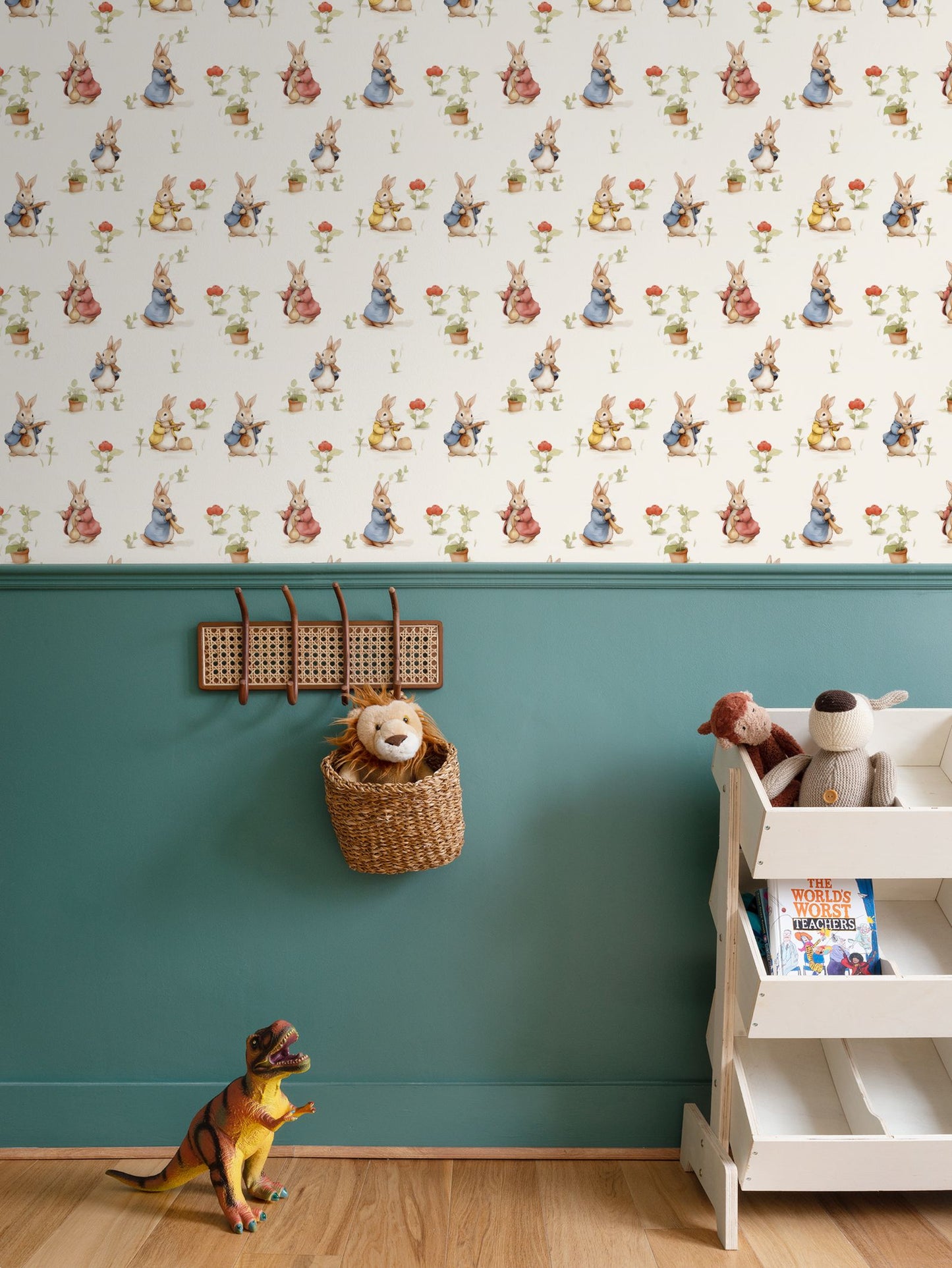 Bunny Meadow Delight Repeat Pattern Wallpaper