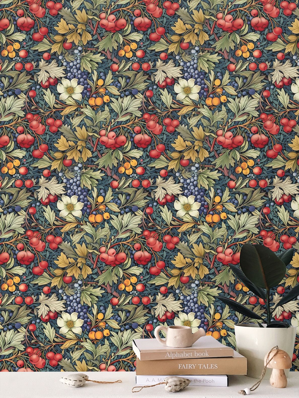 Bramble Hedgerows Repeat Pattern Wallpaper