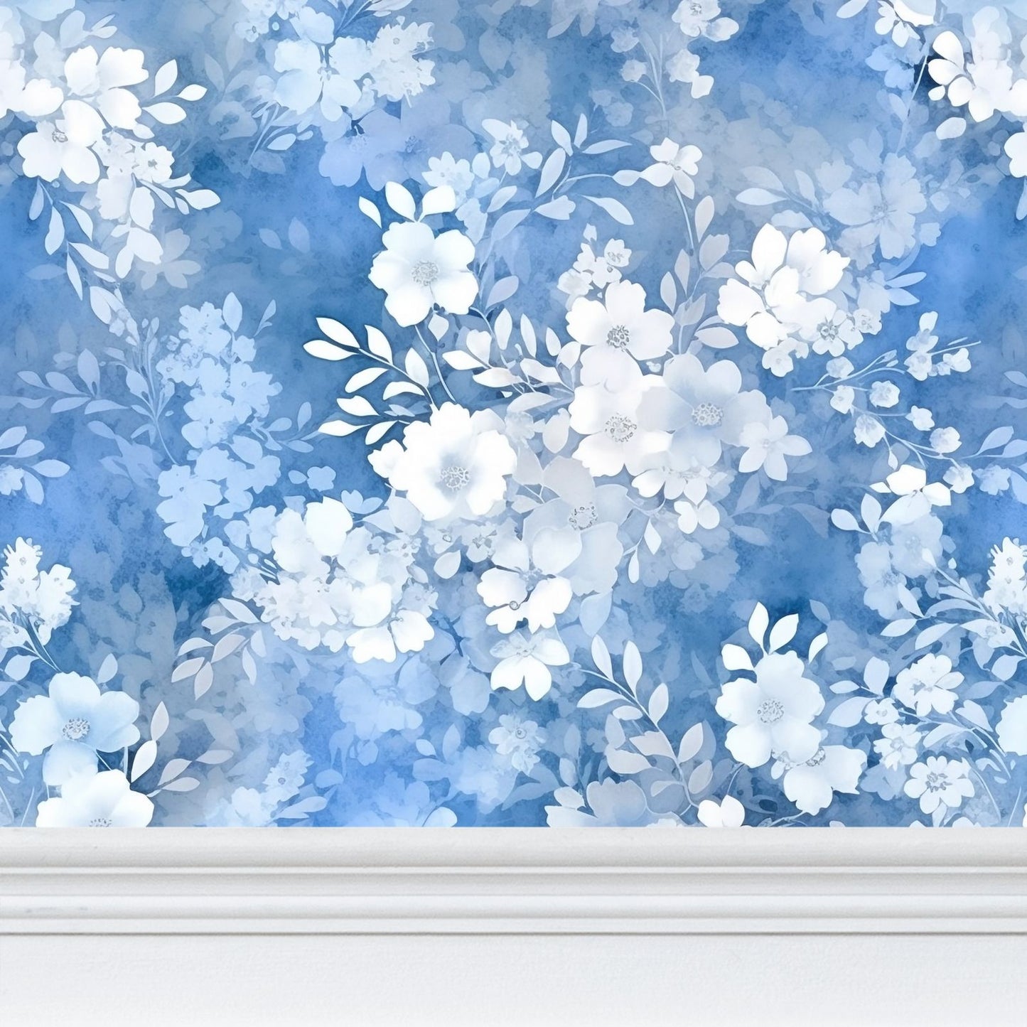 Serene Layers Floral Repeat Pattern Wallpaper