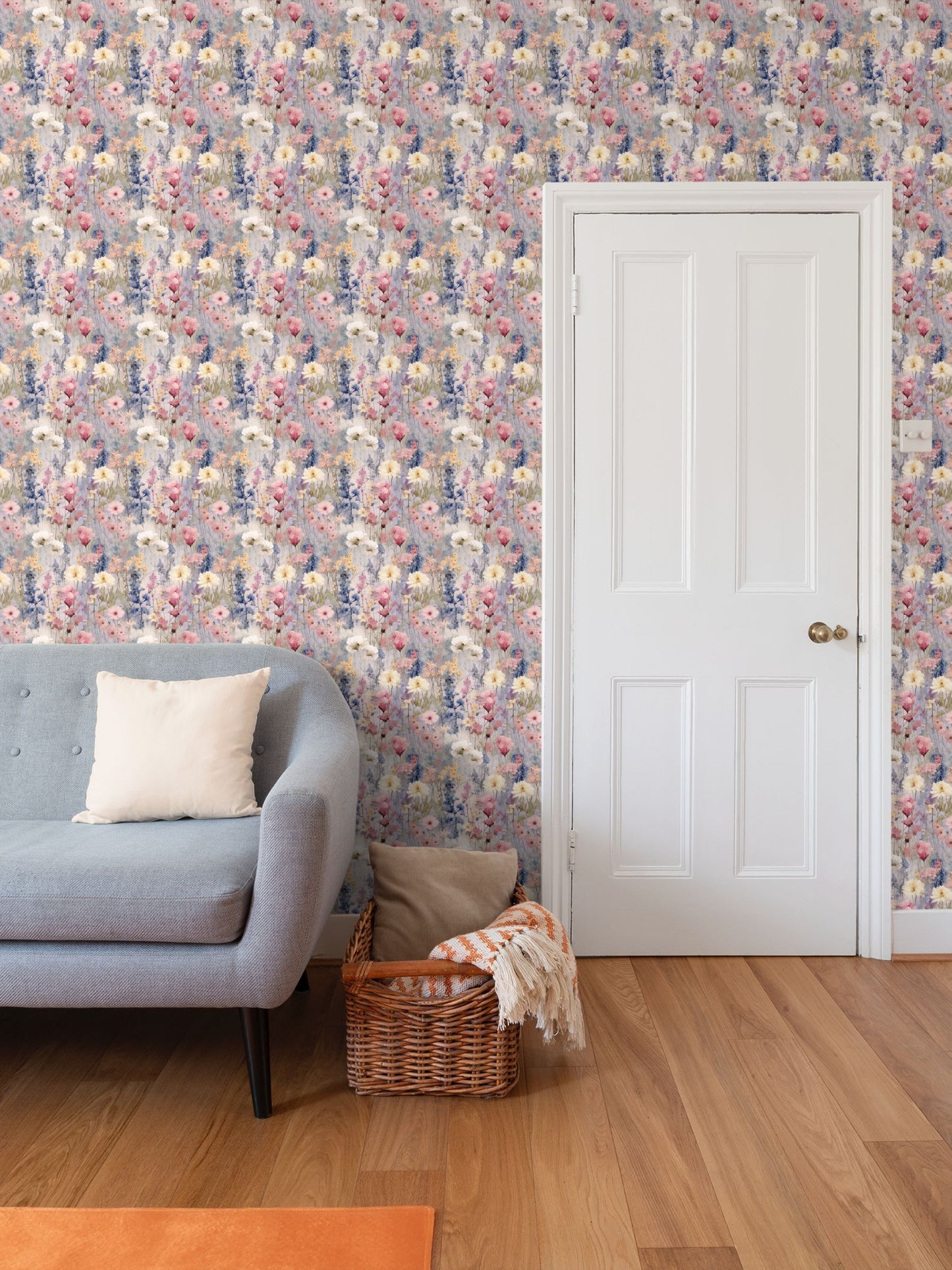 Lavender Meadow Repeat Pattern Wallpaper