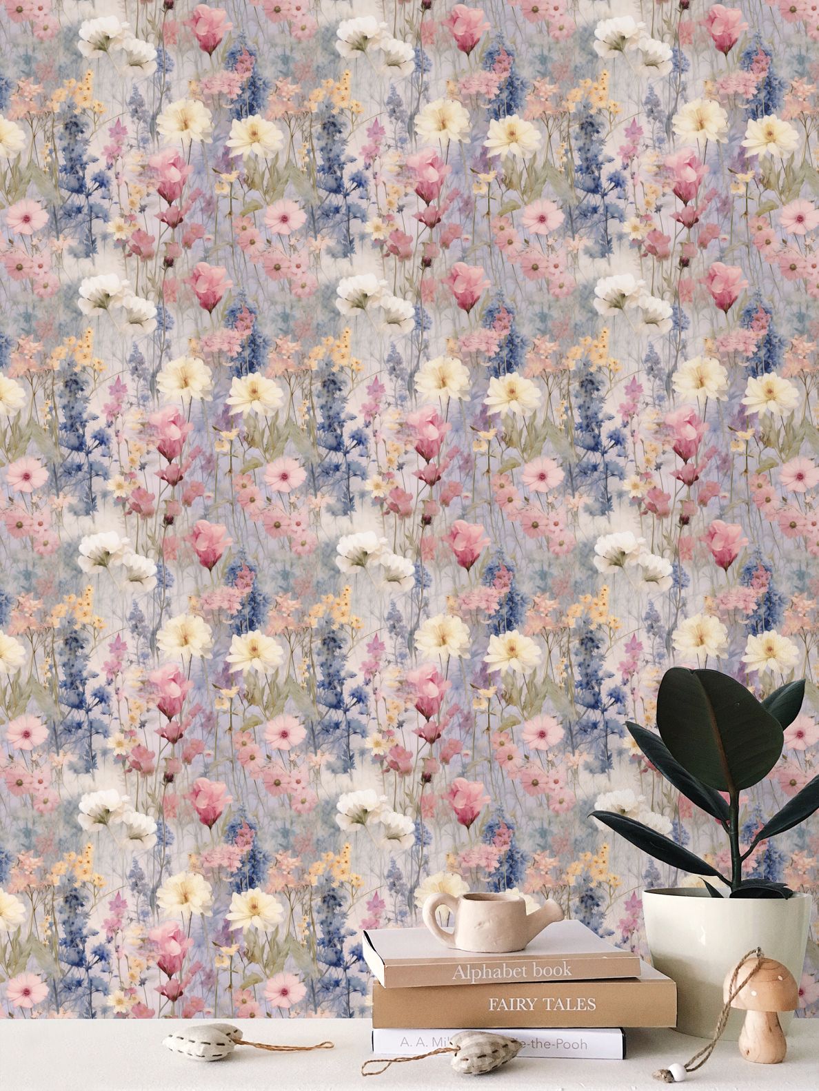 Lavender Meadow Repeat Pattern Wallpaper