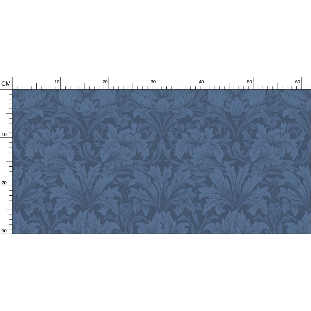 Blue Amethyst Damask Repeat Pattern Wallpaper