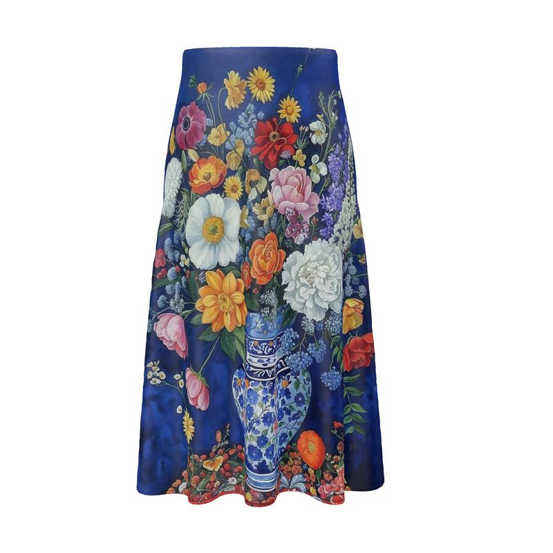 Blooming Blue Midi Skirt