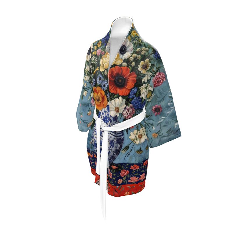 Serene Garden Flowers Kimono