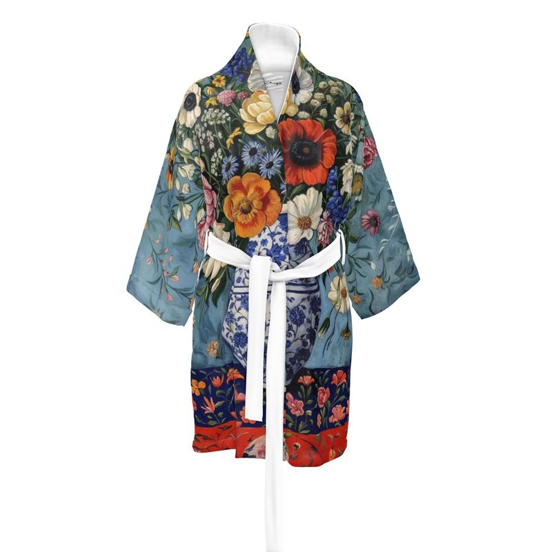 Serene Garden Flowers Kimono