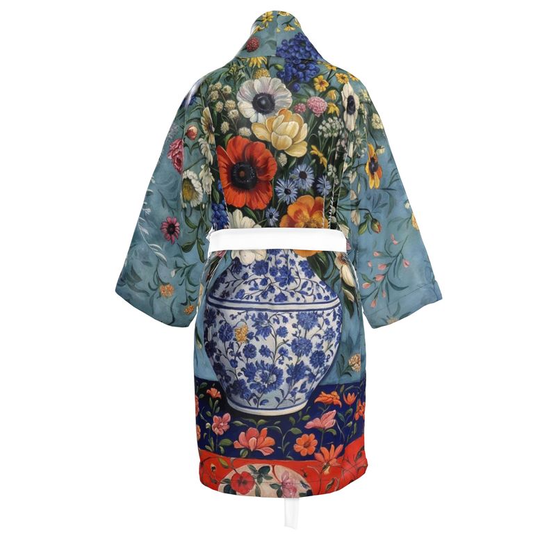 Serene Garden Flowers Kimono