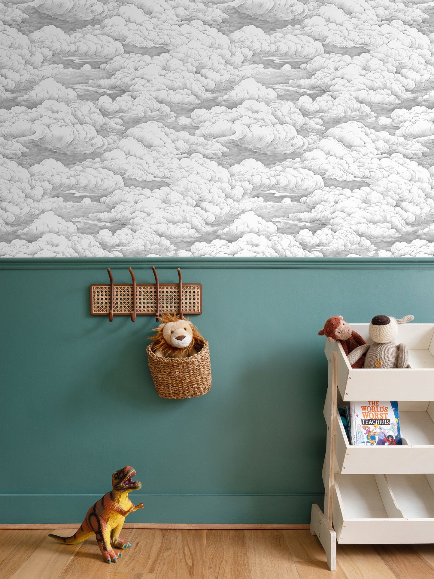Etched Clouds Repeat Pattern Wallpaper