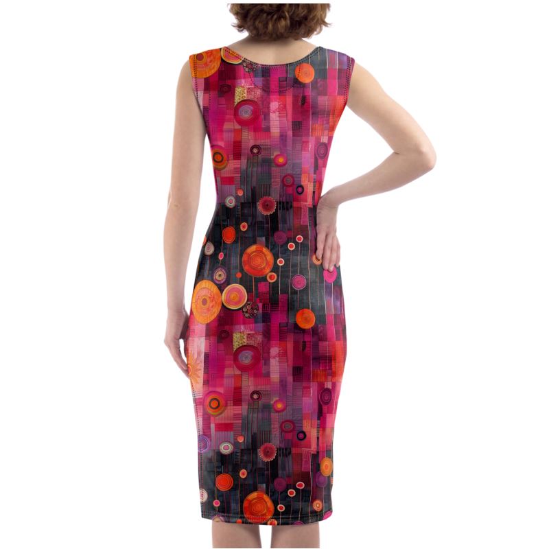 Crimson Cosmos Bodycon Dress