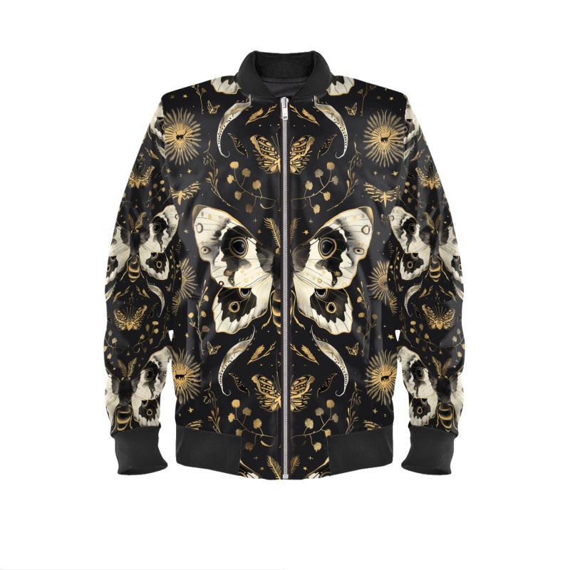 Whimsigothic Moths Ladies Bomber Jacket