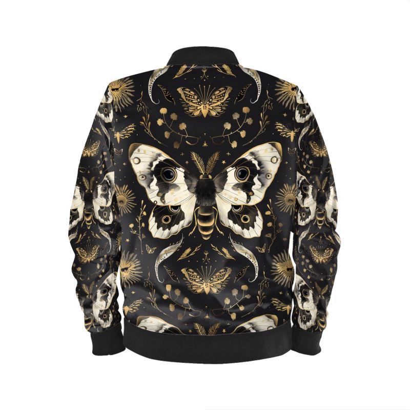 Whimsigothic Moths Ladies Bomber Jacket